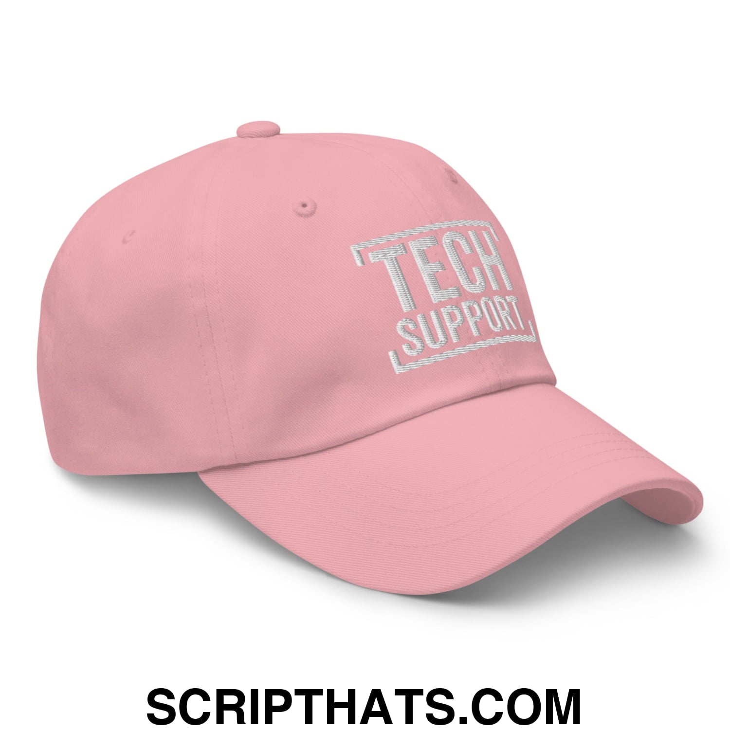 Tech Support Embroidered Unstructured Dad Hat Pink