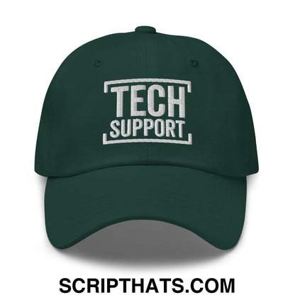 Tech Support Embroidered Unstructured Dad Hat Spruce