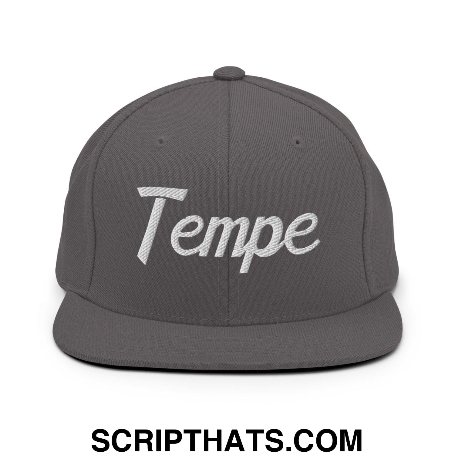 Tempe Script Snapback Hat Dark Grey