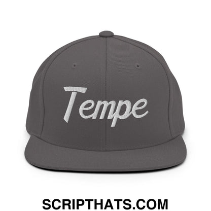 Tempe Script Snapback Hat Dark Grey