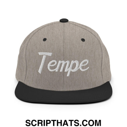 Tempe Script Snapback Hat Heather Black