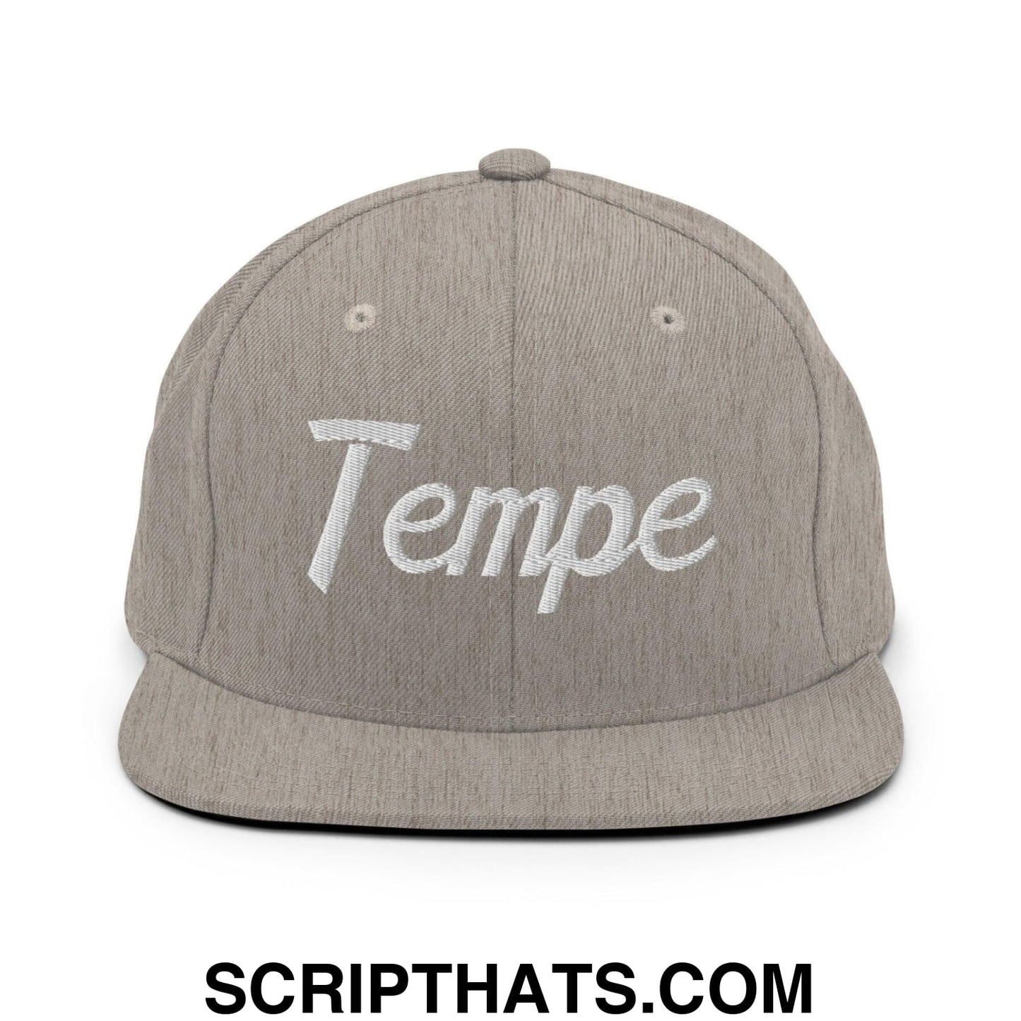 Tempe Script Snapback Hat Heather Grey