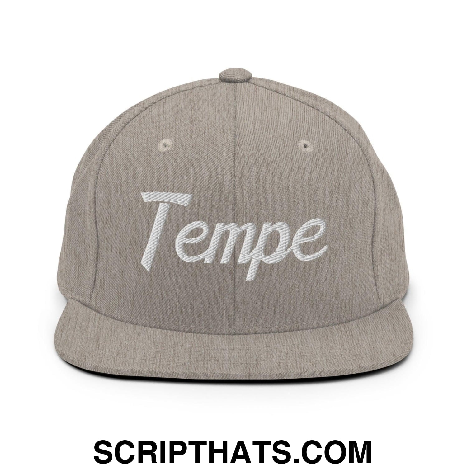 Tempe Script Snapback Hat Heather Grey