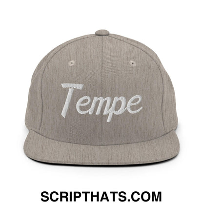 Tempe Script Snapback Hat Heather Grey