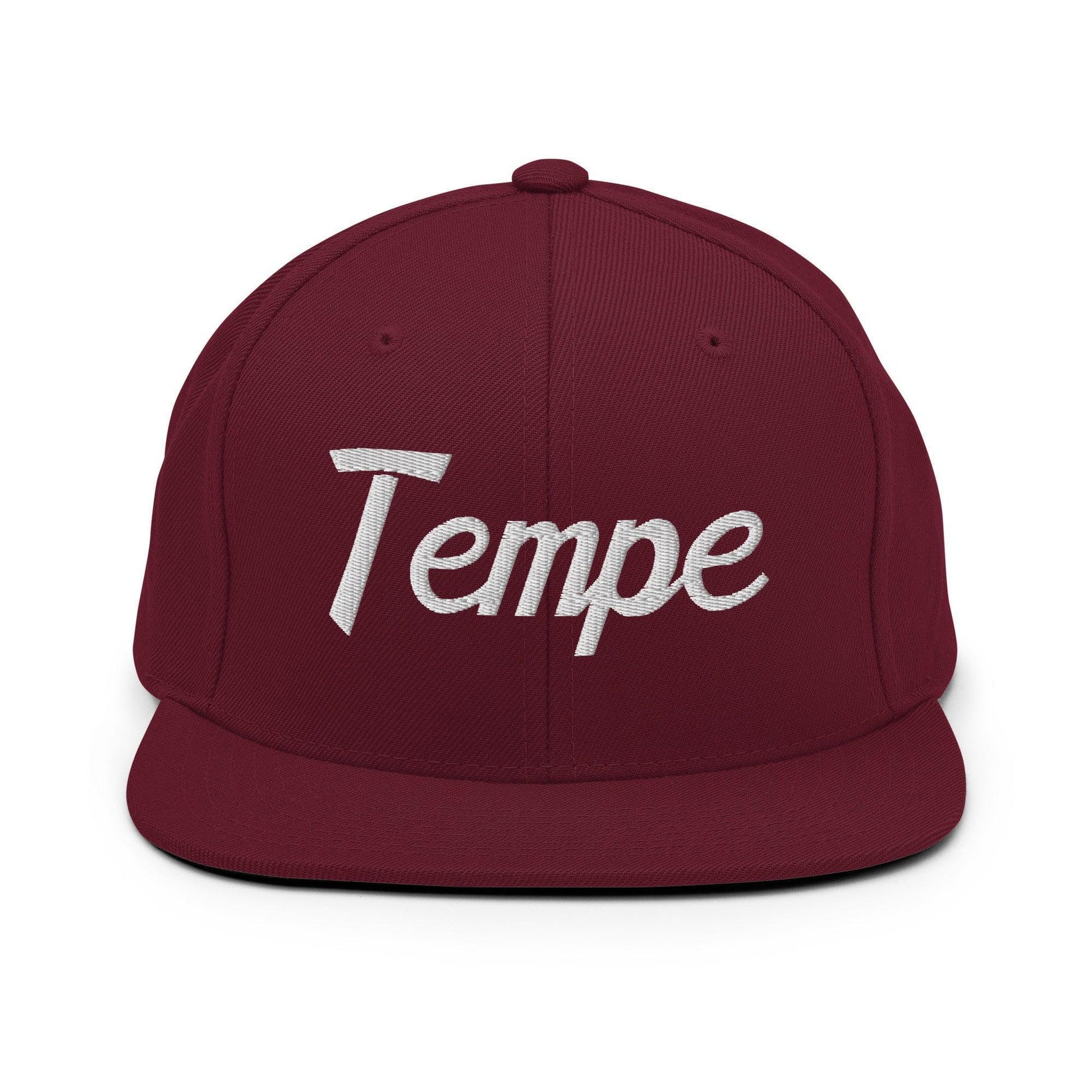 Tempe Script Snapback Hat Maroon