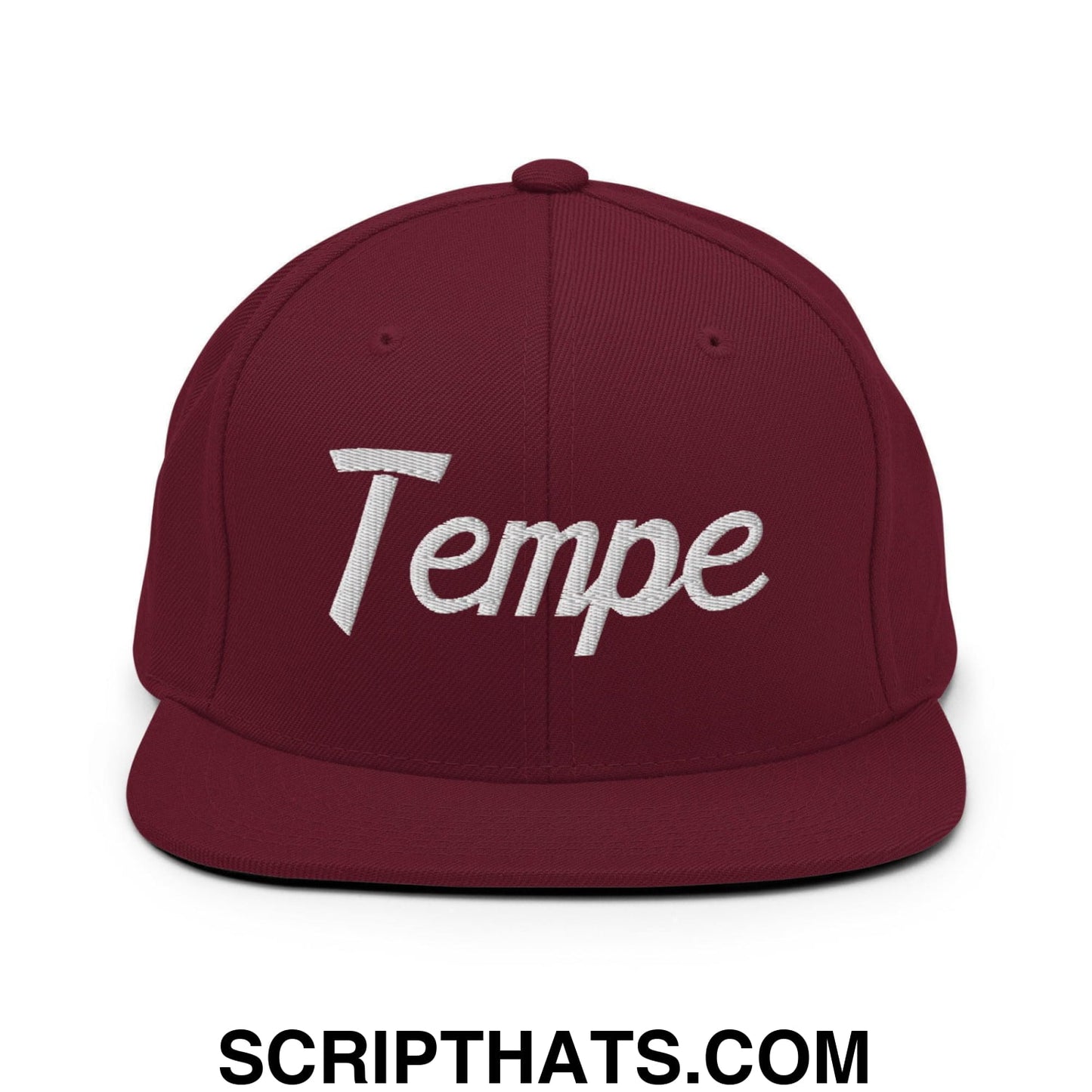 Tempe Script Snapback Hat Maroon