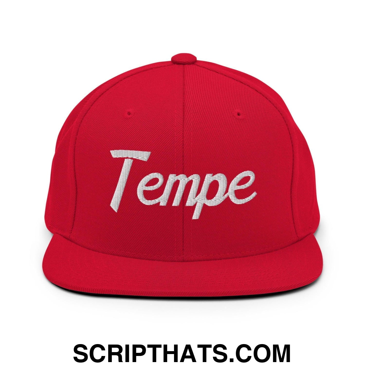 Tempe Script Snapback Hat Red
