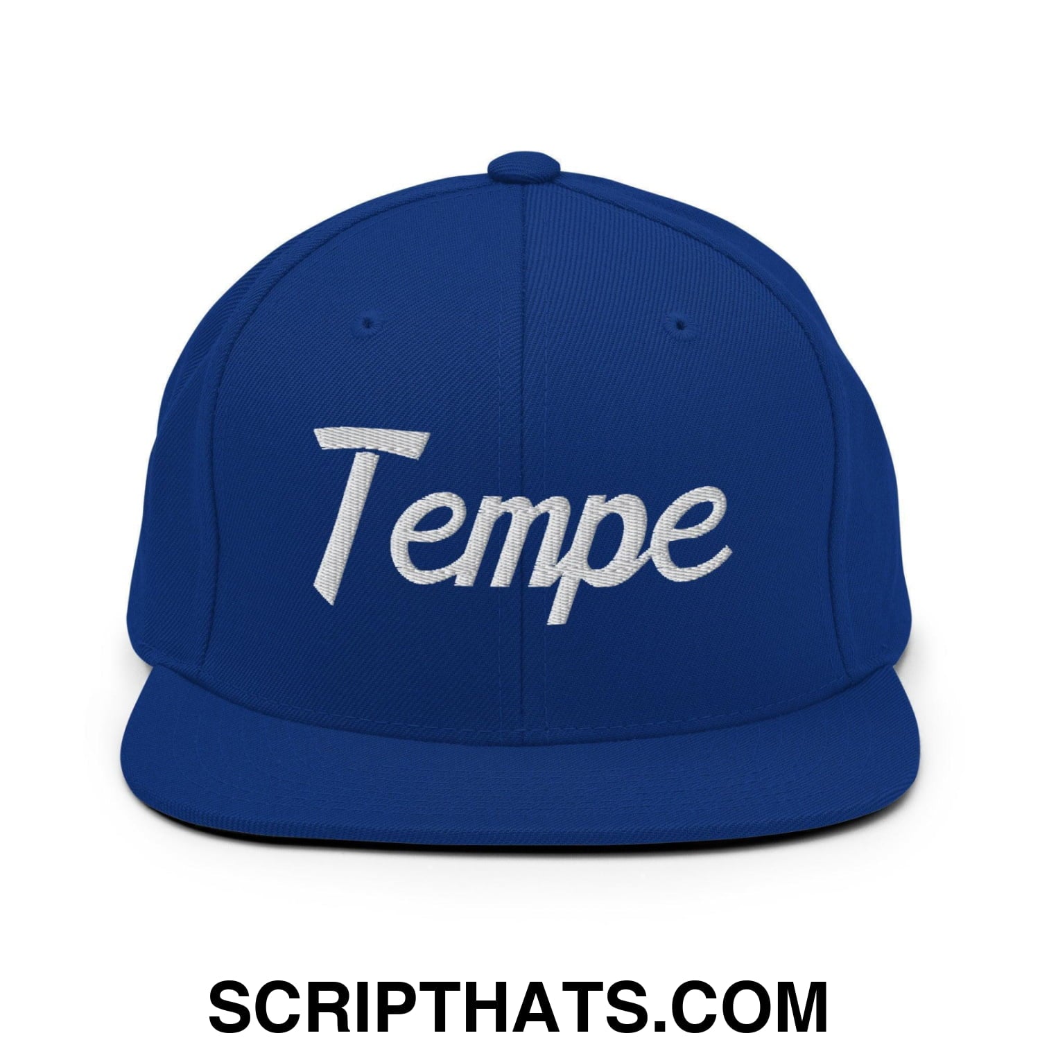 Tempe Script Snapback Hat Royal Blue