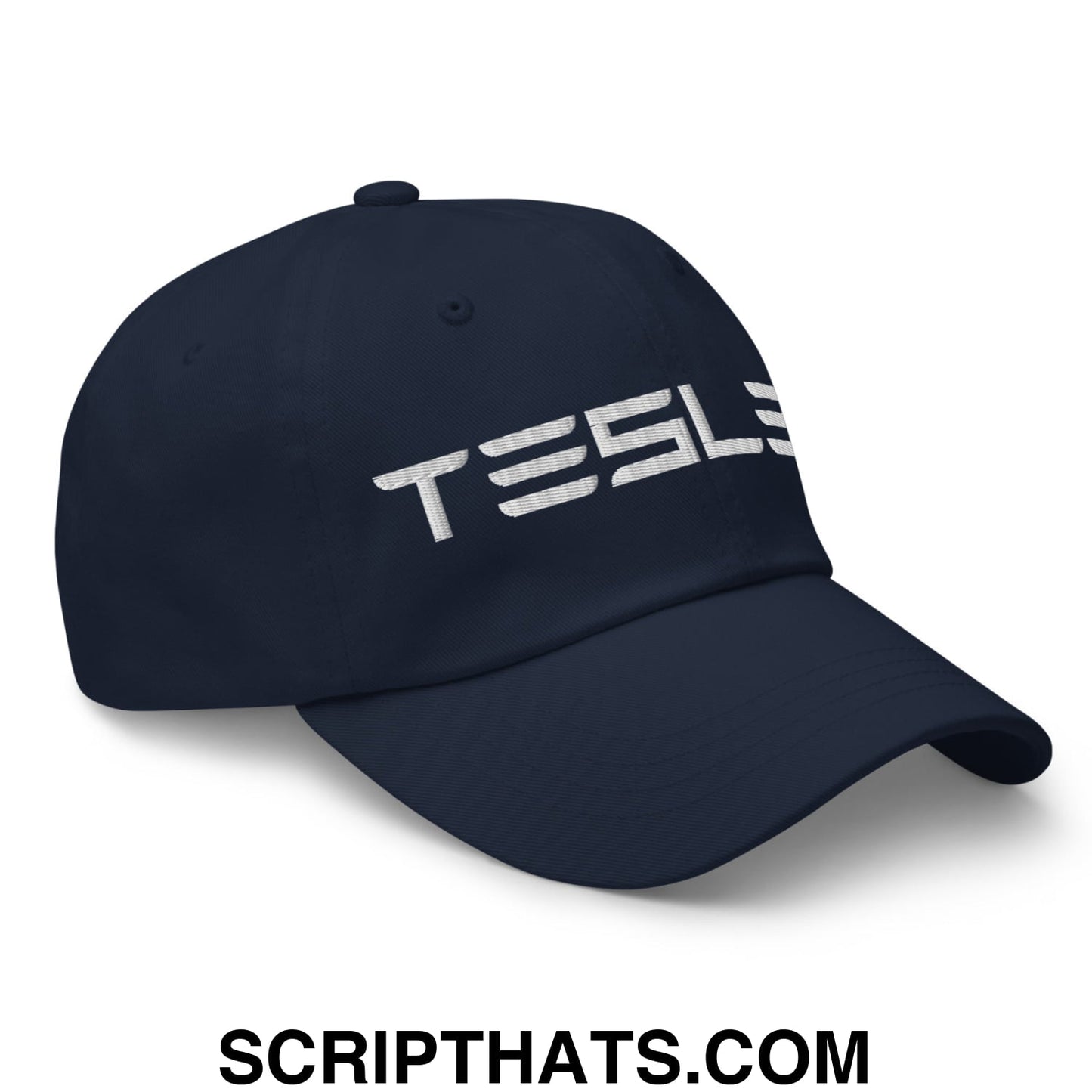 TESLER Embroidered Unstructured Dad Hat Navy
