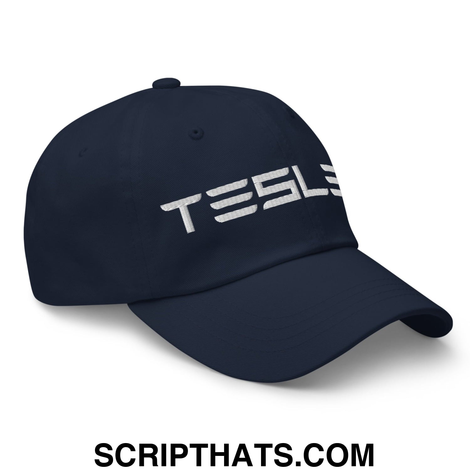 TESLER Embroidered Unstructured Dad Hat Navy
