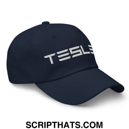 TESLER Embroidered Unstructured Dad Hat Navy