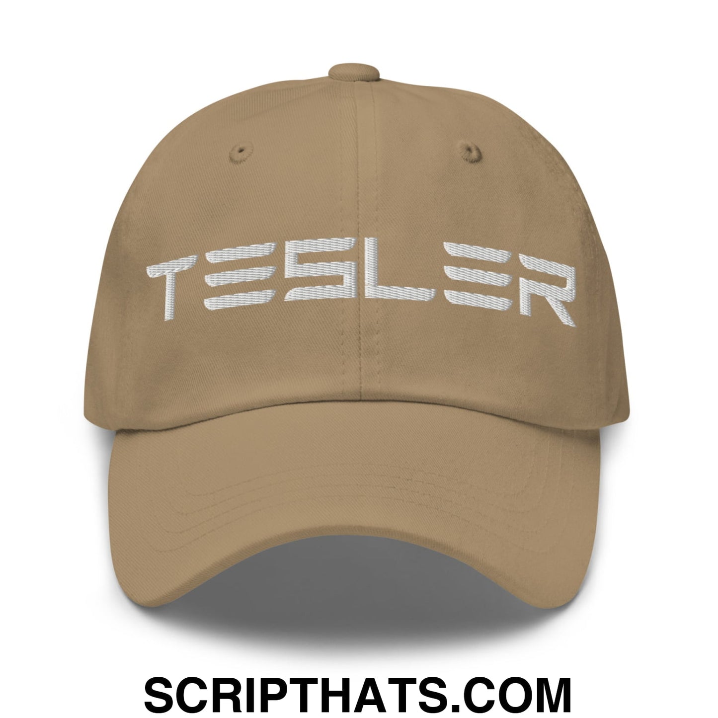 TESLER Embroidered Unstructured Dad Hat Khaki