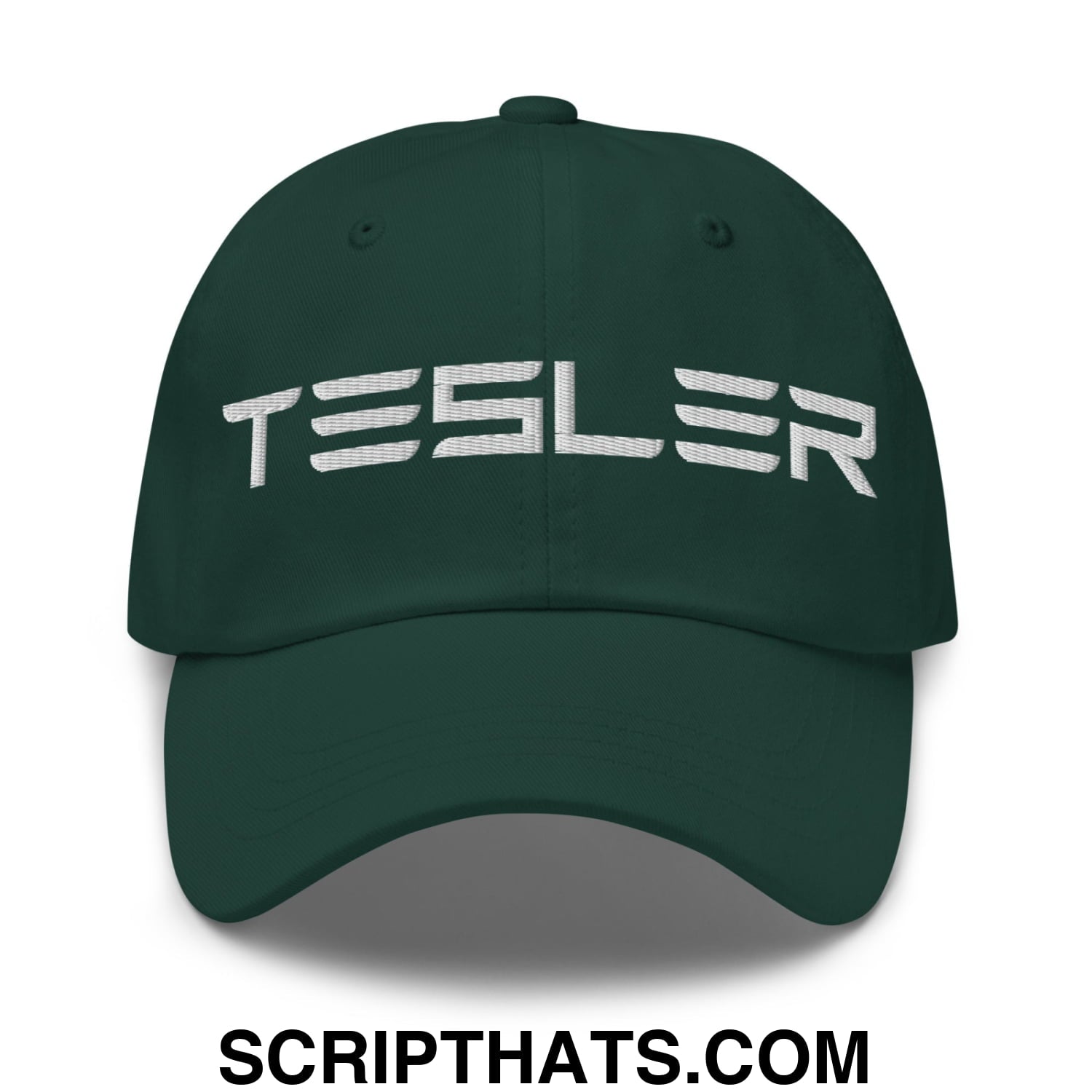 TESLER Embroidered Unstructured Dad Hat Spruce