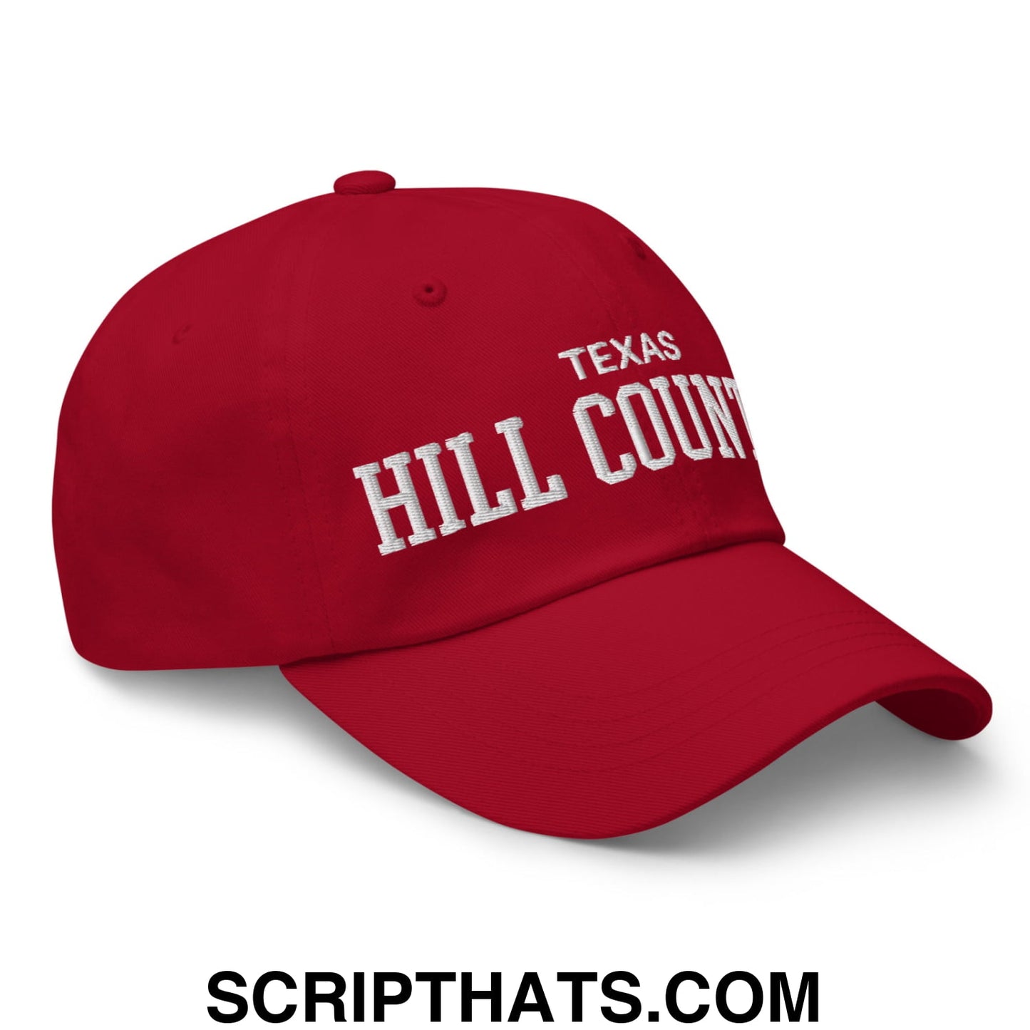 Texas Hill Country Varsity College Block Embroidered Unstructured Dad Hat Cranberry