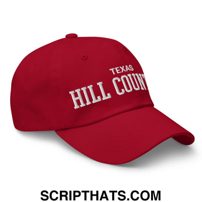 Texas Hill Country Varsity College Block Embroidered Unstructured Dad Hat Cranberry