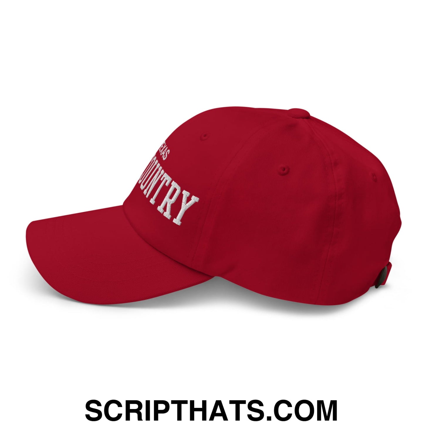 Texas Hill Country Varsity College Block Embroidered Unstructured Dad Hat Cranberry