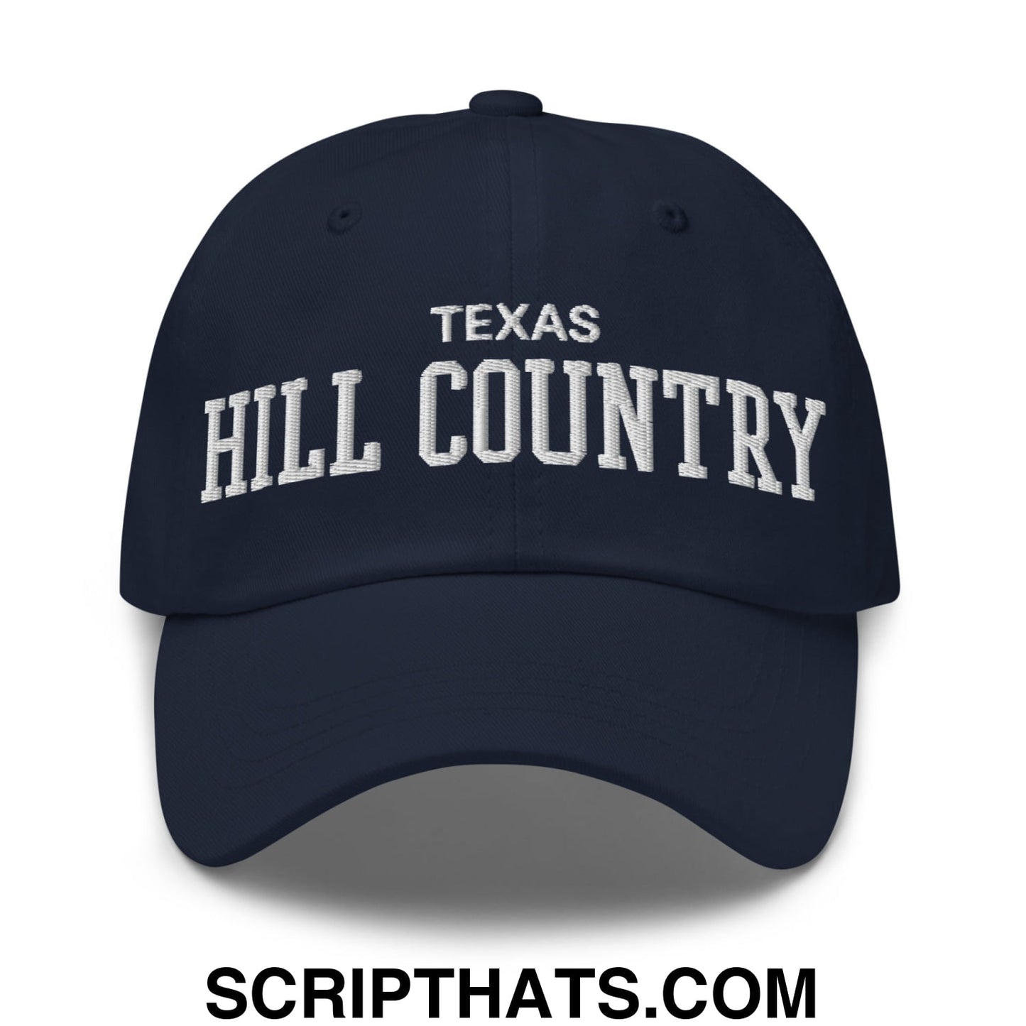 Texas Hill Country Varsity College Block Embroidered Unstructured Dad Hat Navy