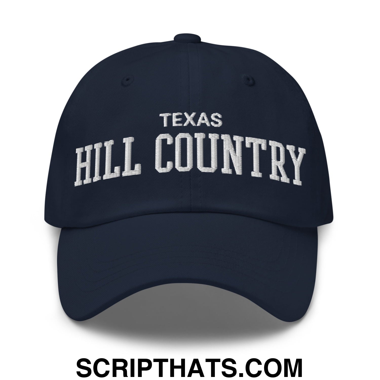 Texas Hill Country Varsity College Block Embroidered Unstructured Dad Hat Navy