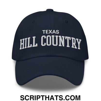 Texas Hill Country Varsity College Block Embroidered Unstructured Dad Hat Navy