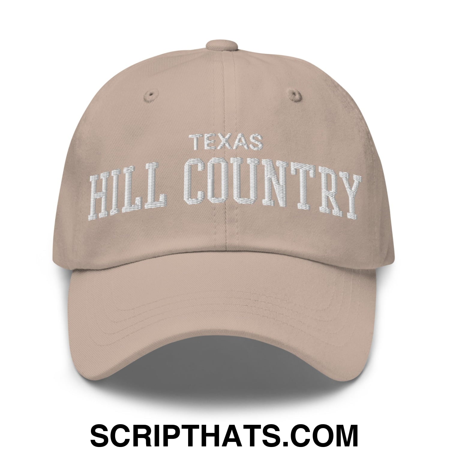 Texas Hill Country Varsity College Block Embroidered Unstructured Dad Hat Stone