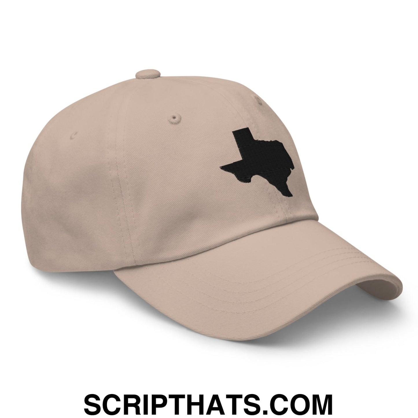Texas State Silhouette Black Embroidered Unstructured Dad Hat Stone