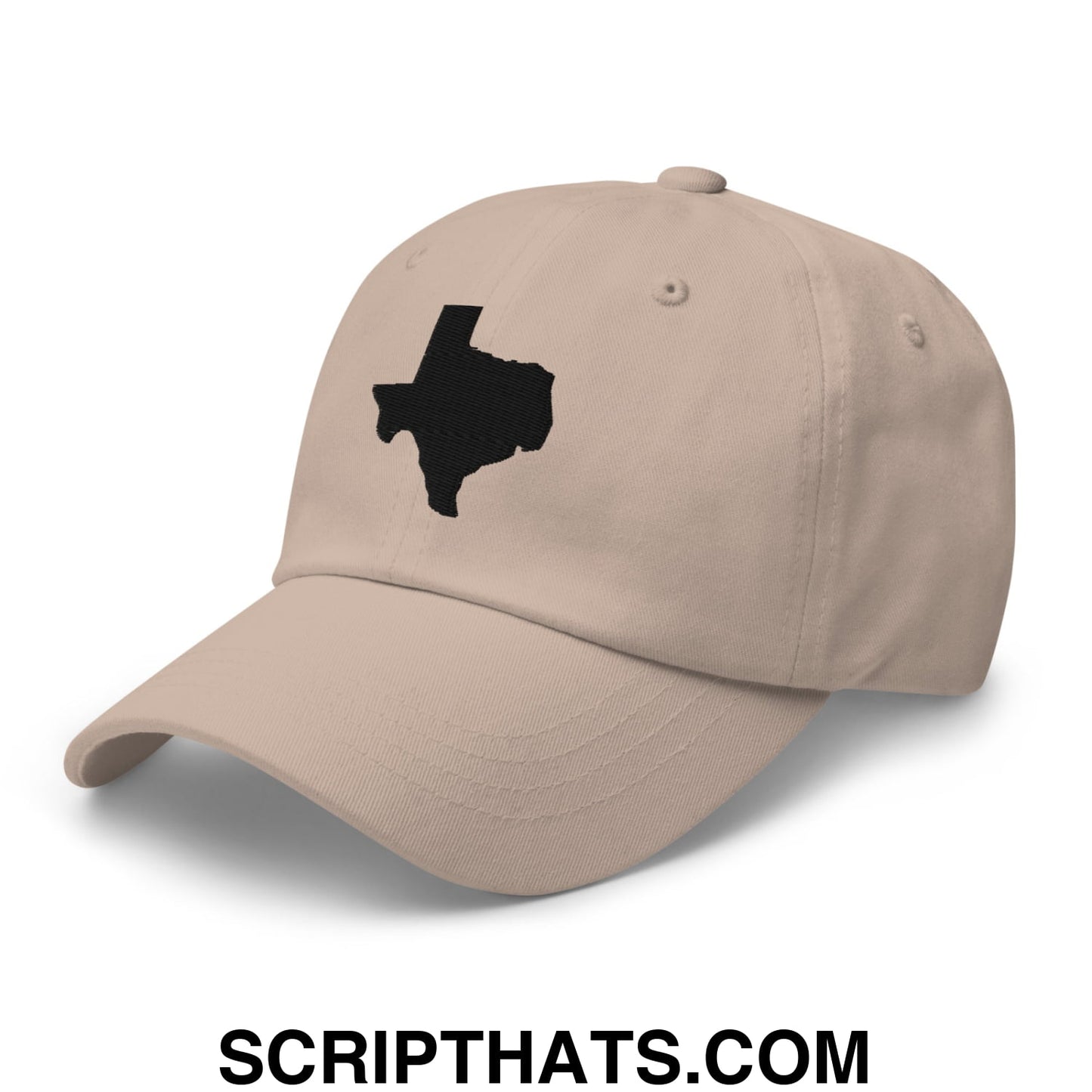 Texas State Silhouette Black Embroidered Unstructured Dad Hat Stone