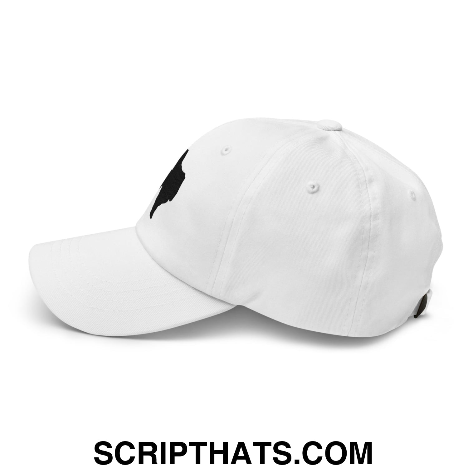 Texas State Silhouette Black Embroidered Unstructured Dad Hat White
