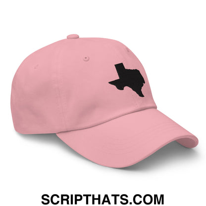 Texas State Silhouette Black Embroidered Unstructured Dad Hat Pink