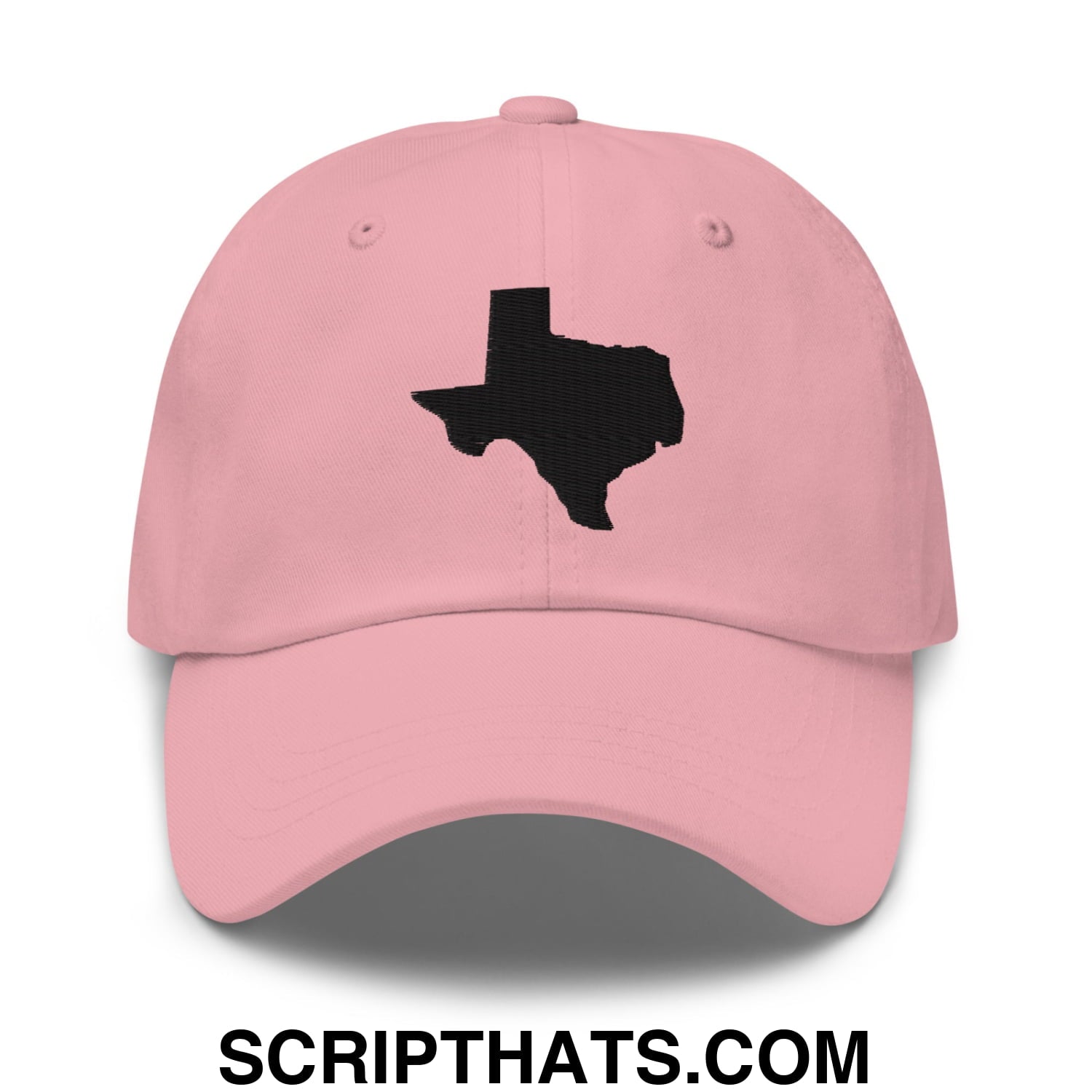 Texas State Silhouette Black Embroidered Unstructured Dad Hat Pink
