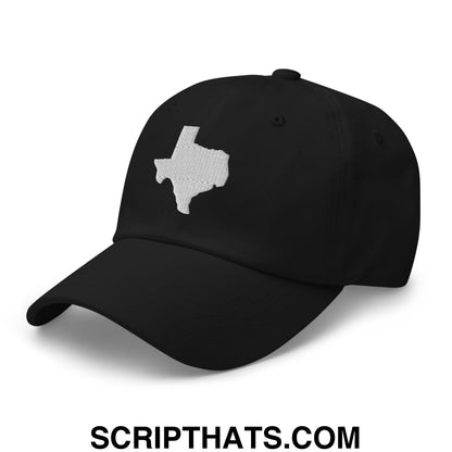 Texas State Silhouette Embroidered Unstructured Dad Hat Black
