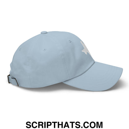 Texas State Silhouette Embroidered Unstructured Dad Hat Light Blue