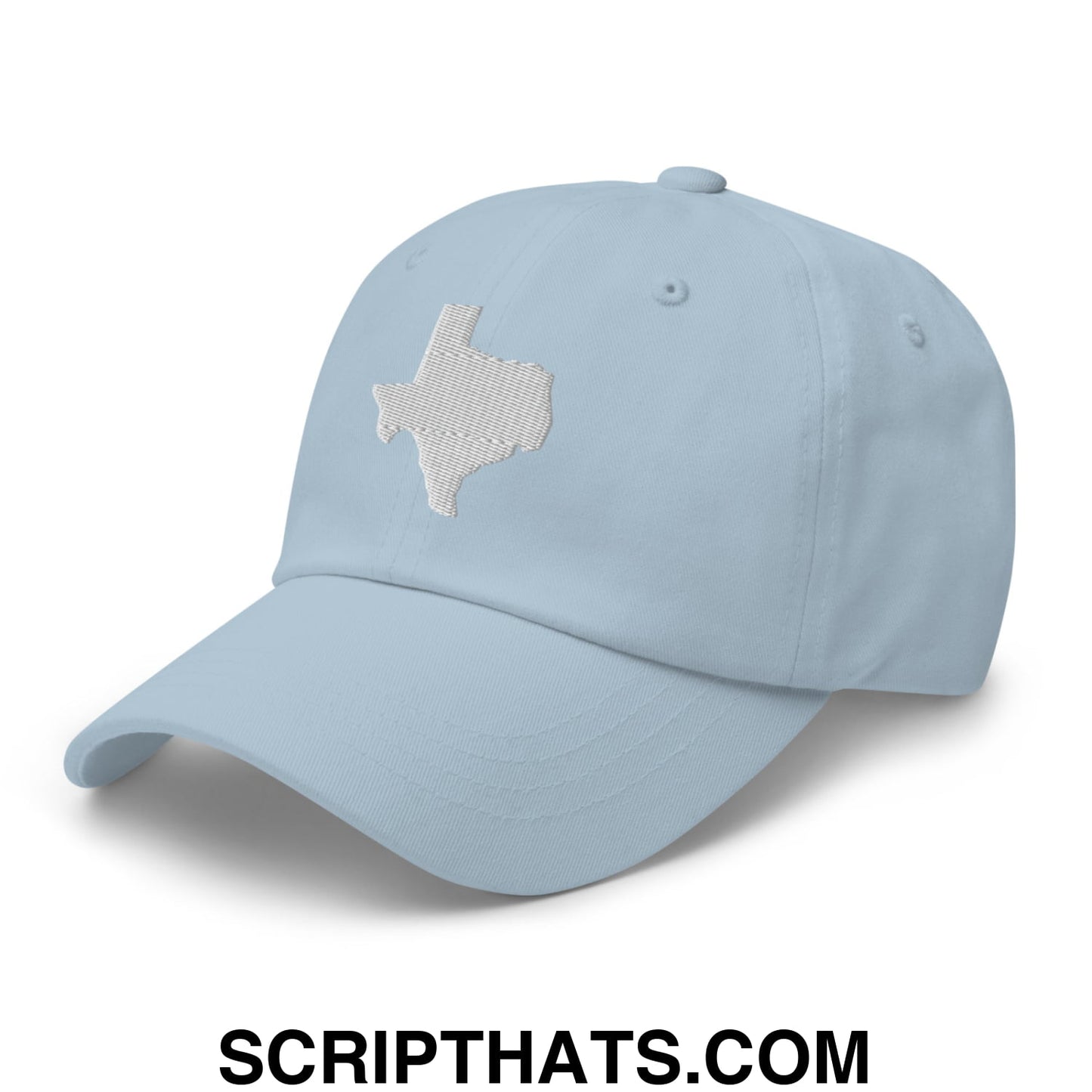 Texas State Silhouette Embroidered Unstructured Dad Hat Light Blue
