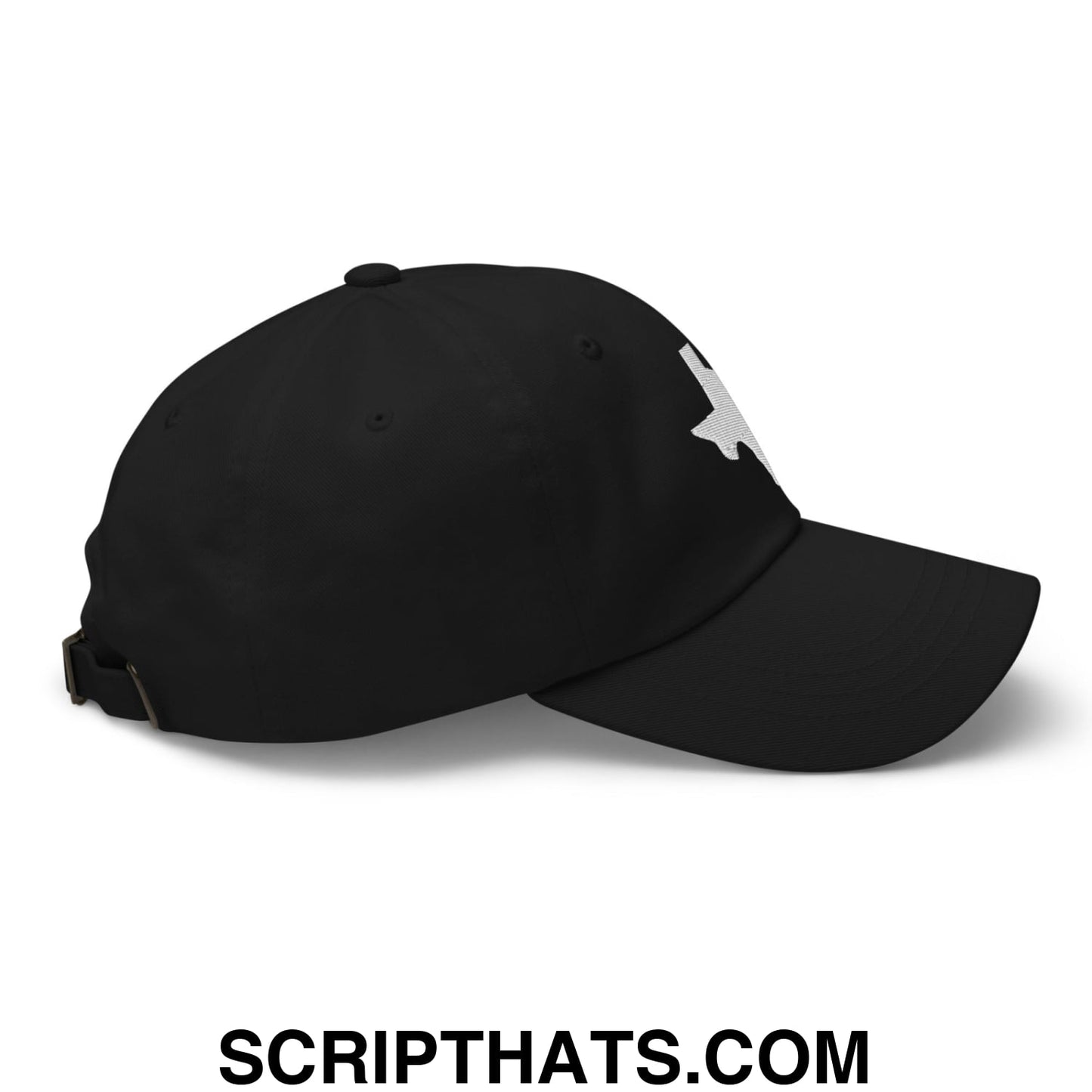 Texas State Silhouette Embroidered Unstructured Dad Hat Black
