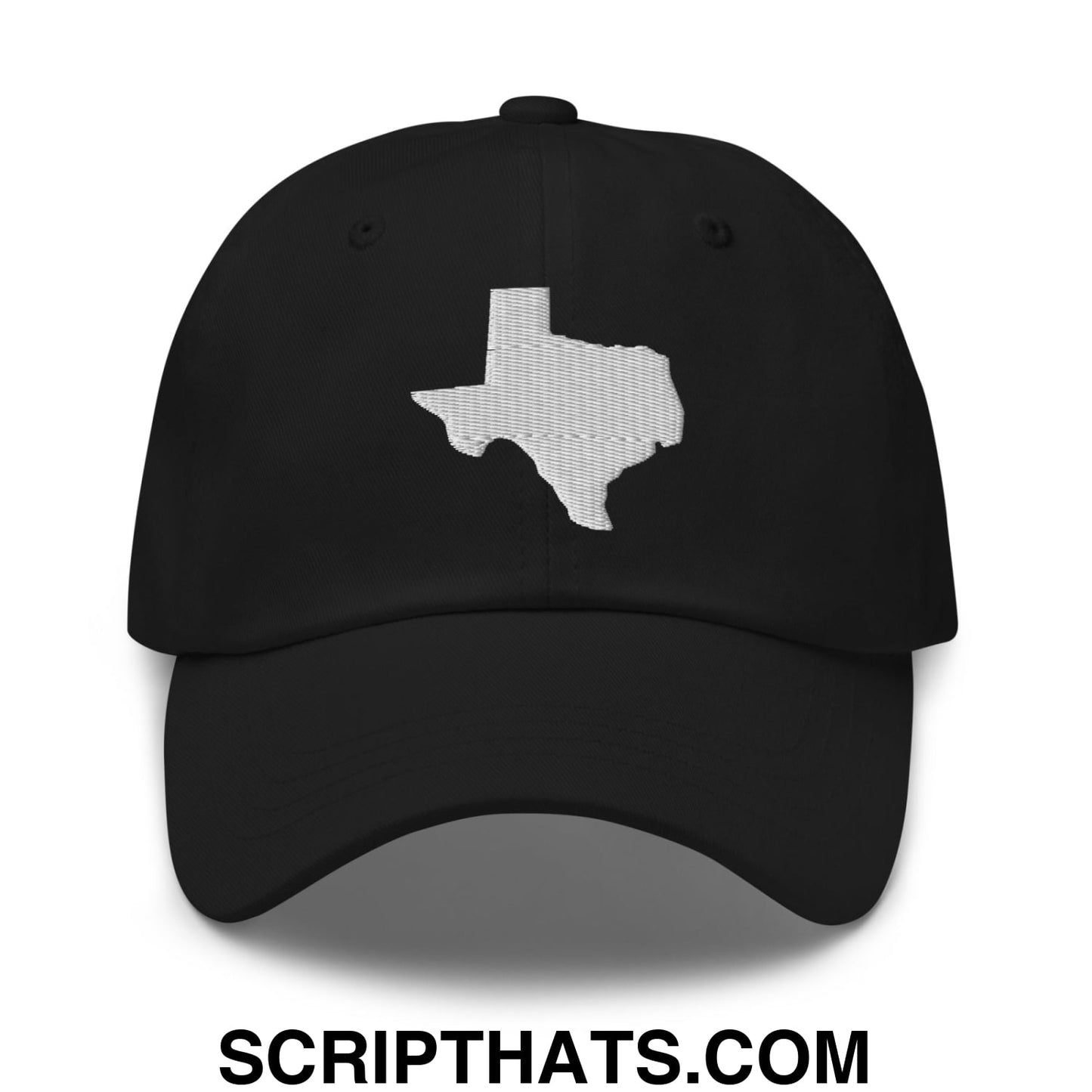 Texas State Silhouette Embroidered Unstructured Dad Hat Black