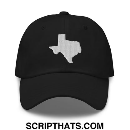 Texas State Silhouette Embroidered Unstructured Dad Hat Black
