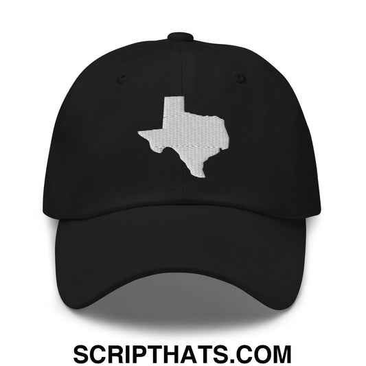 Texas State Silhouette Embroidered Unstructured Dad Hat Black