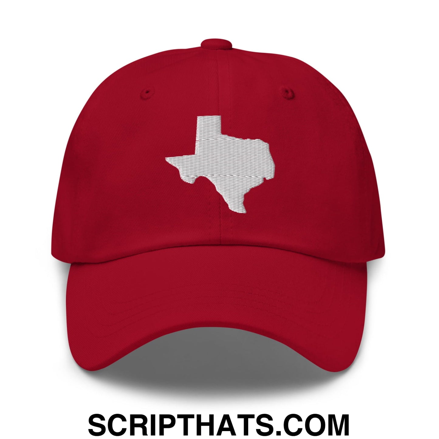 Texas State Silhouette Embroidered Unstructured Dad Hat Cranberry