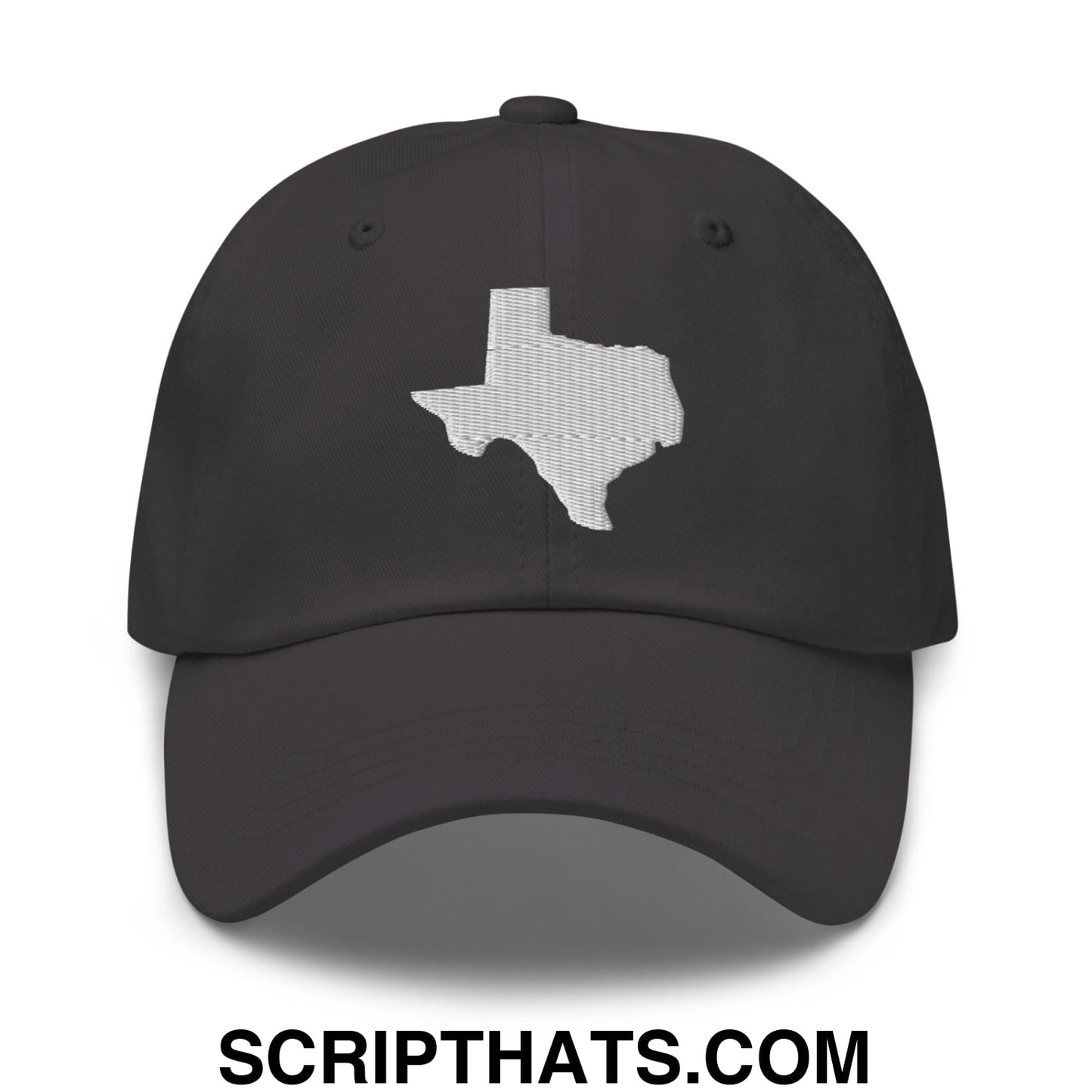 Texas State Silhouette Embroidered Unstructured Dad Hat Dark Grey