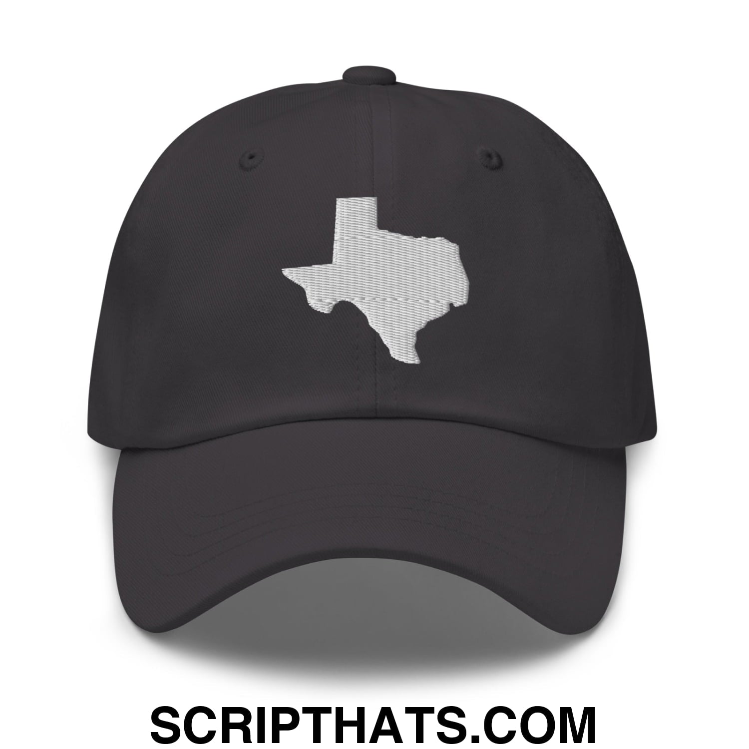 Texas State Silhouette Embroidered Unstructured Dad Hat Dark Grey