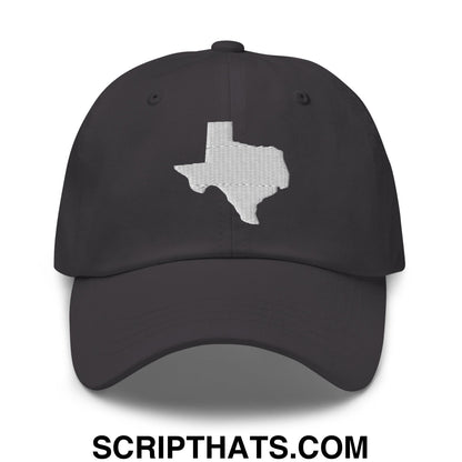 Texas State Silhouette Embroidered Unstructured Dad Hat Dark Grey