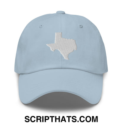 Texas State Silhouette Embroidered Unstructured Dad Hat Light Blue