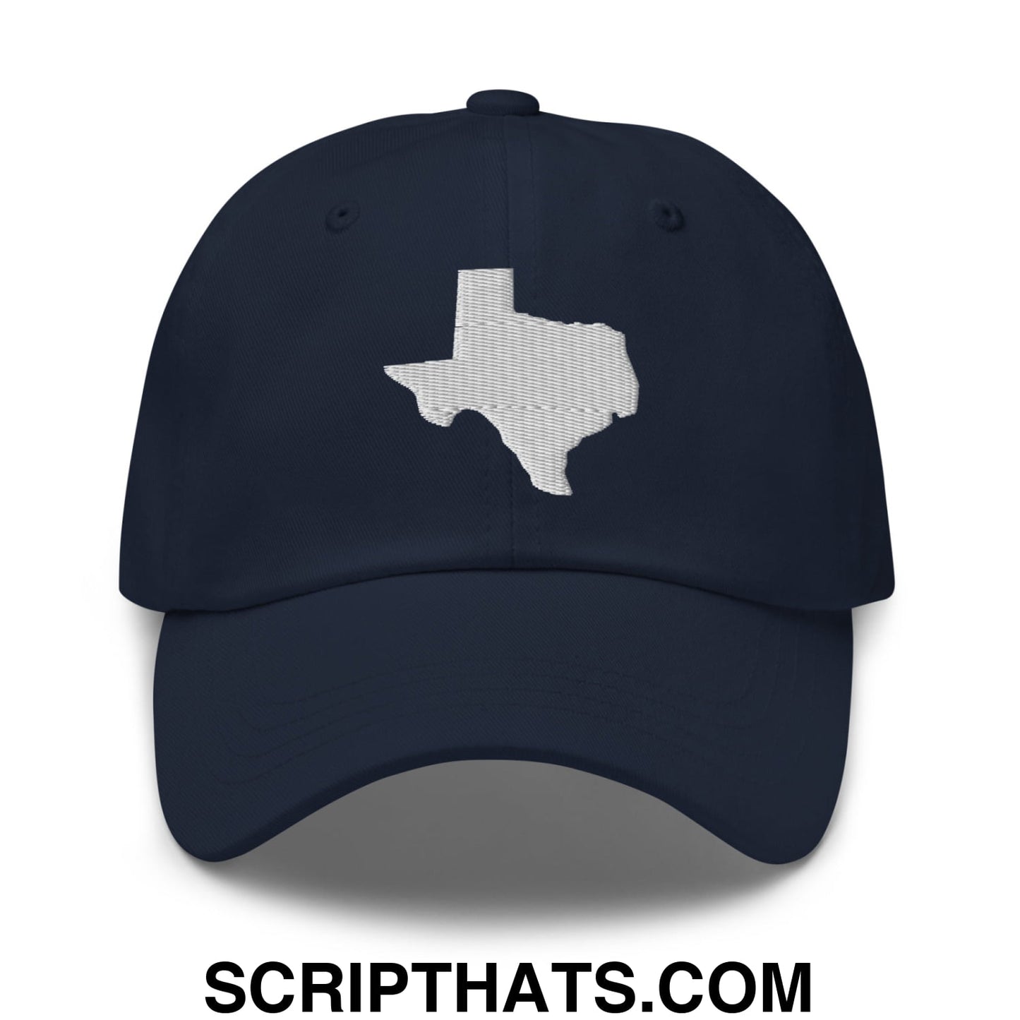 Texas State Silhouette Embroidered Unstructured Dad Hat Navy