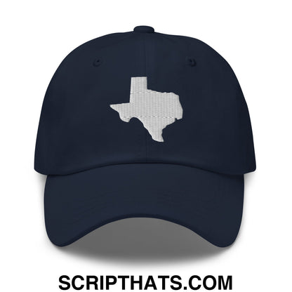 Texas State Silhouette Embroidered Unstructured Dad Hat Navy