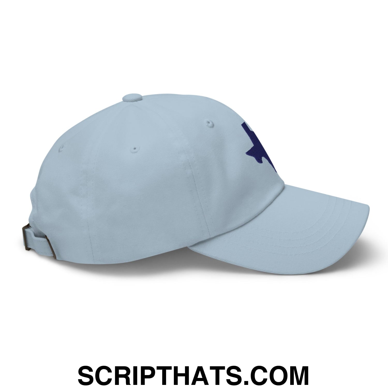 Texas State Silhouette Navy Embroidered Unstructured Dad Hat Light Blue