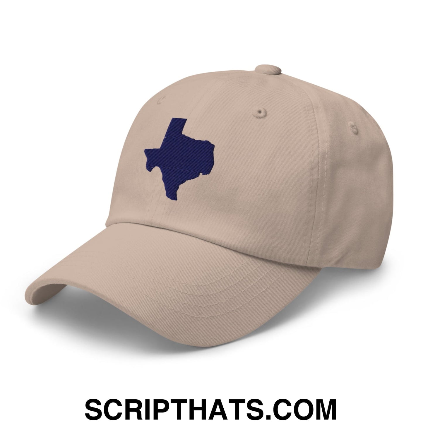 Texas State Silhouette Navy Embroidered Unstructured Dad Hat Stone