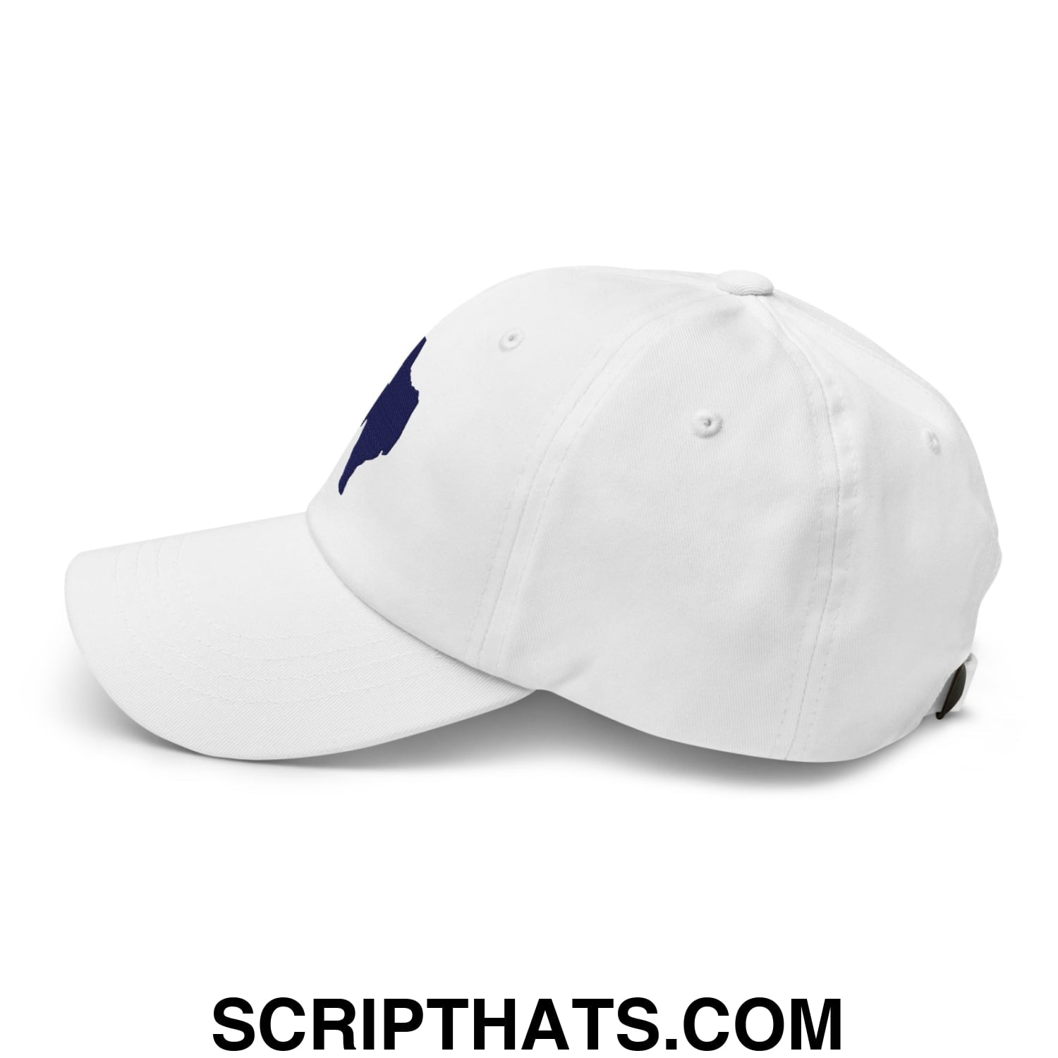 Texas State Silhouette Navy Embroidered Unstructured Dad Hat White