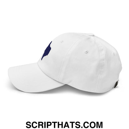 Texas State Silhouette Navy Embroidered Unstructured Dad Hat White