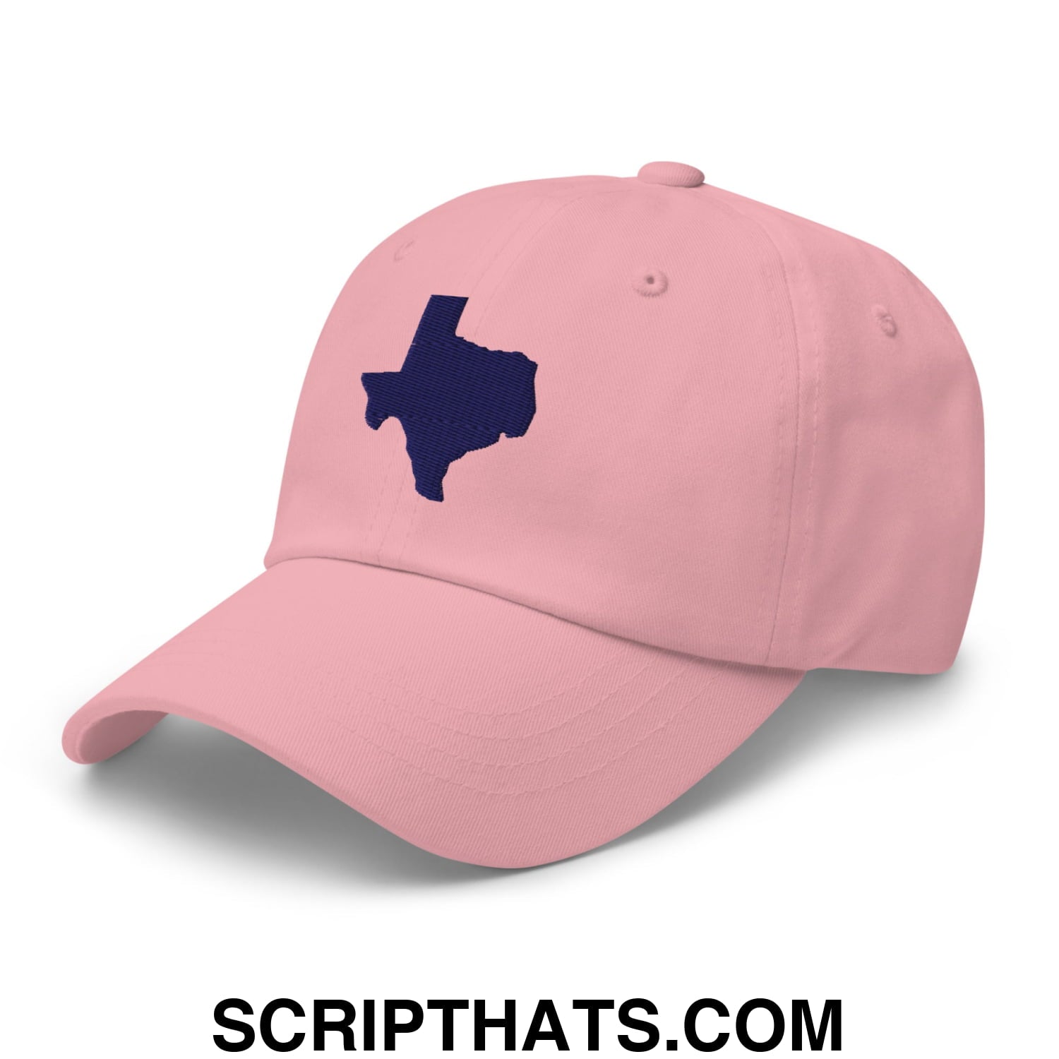 Texas State Silhouette Navy Embroidered Unstructured Dad Hat Pink