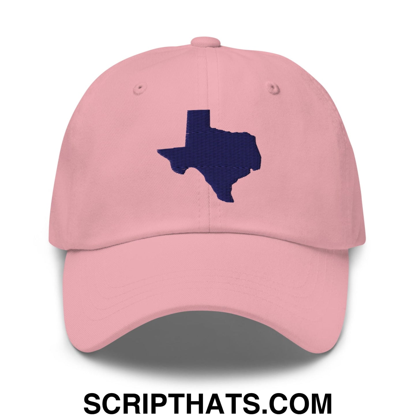 Texas State Silhouette Navy Embroidered Unstructured Dad Hat Pink