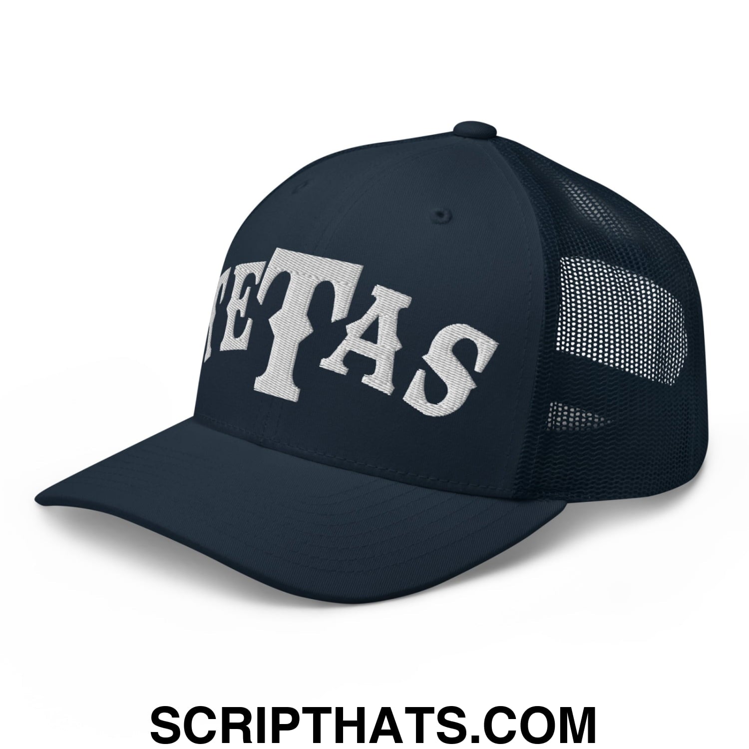 Texas Tetas Embroidered Mesh Trucker Hat Navy